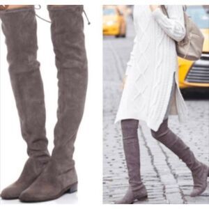 STUART WEITZMAN Lowland Slate Grey Suede Over The Knee Boot Size 9.5M